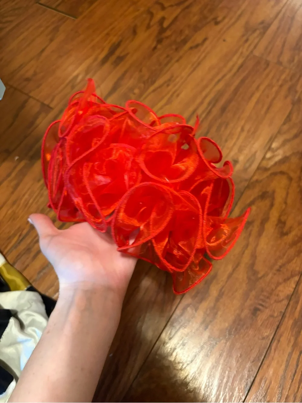 Red Ruffled headband vintage